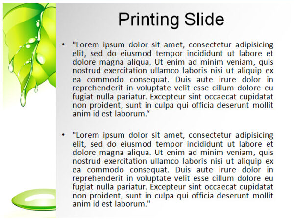 Green Leaves PowerPoint Template - Image 3